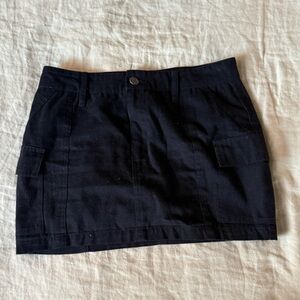 Motel Rocks Black Cargo Mini Skirt